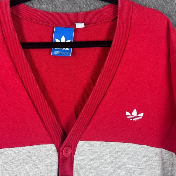 Adidas Cardigan Sweater Mens Large Trefoil Button Colorblock X33384 - Picture 4 of 12